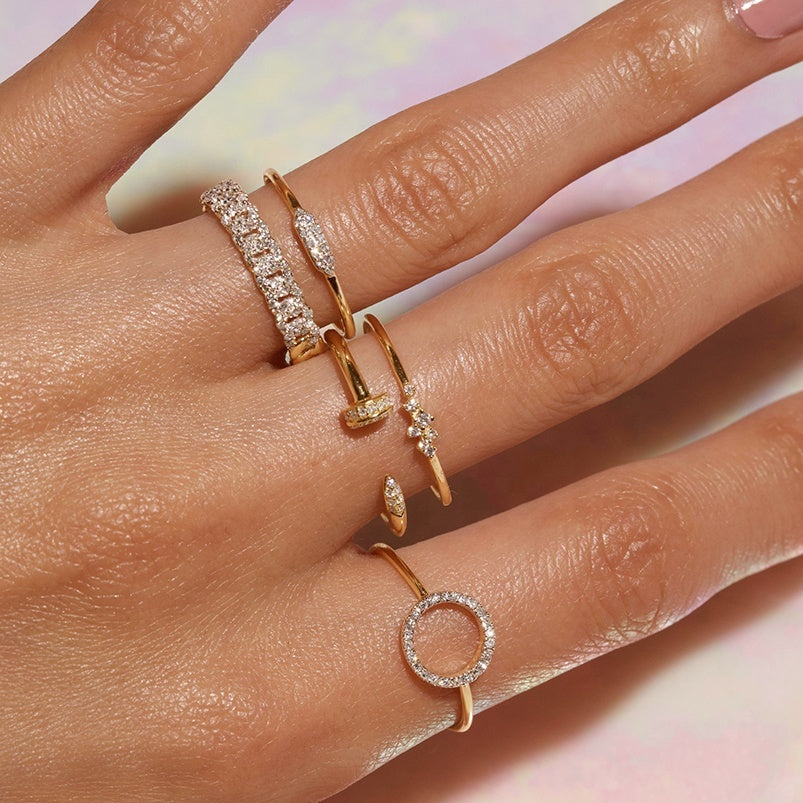 Gold Open Spike Ring