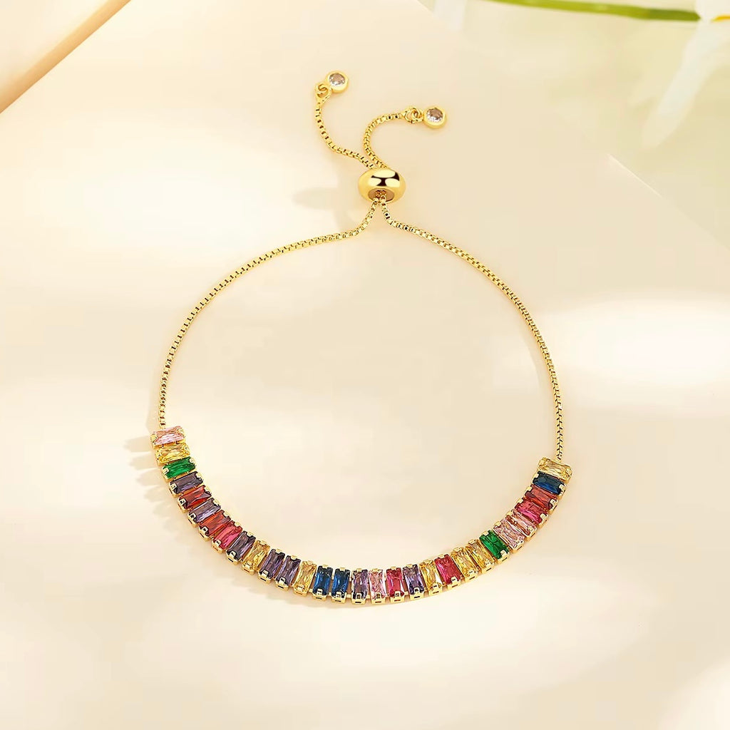 Gold Sapphire Rainbow Bracelet