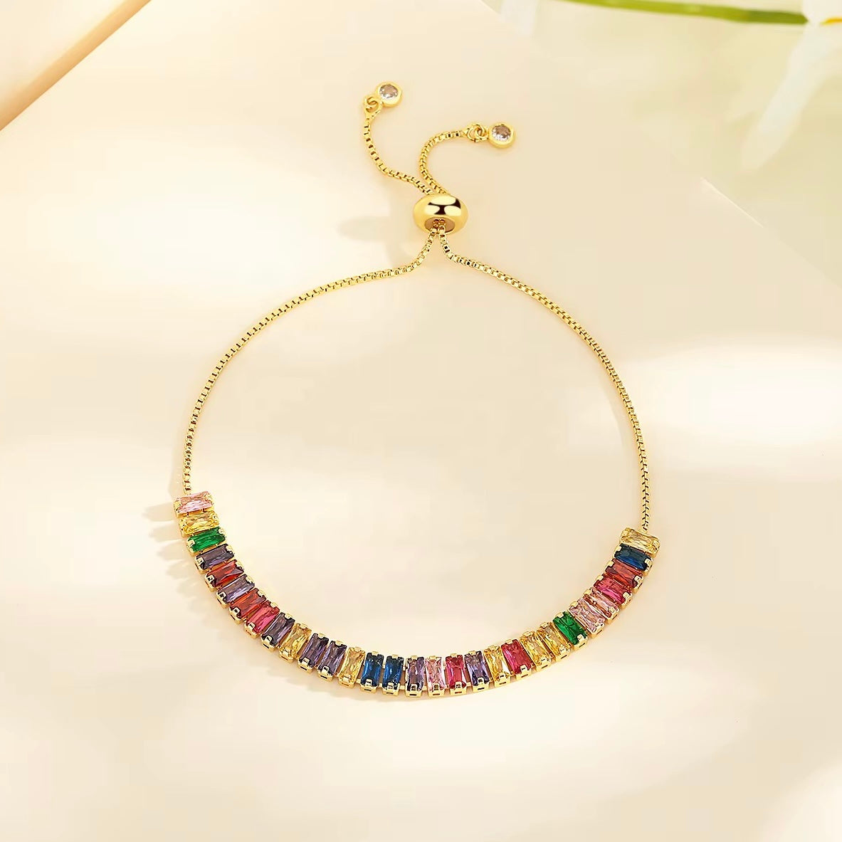 Gold Sapphire Rainbow Bracelet