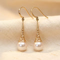 Gold Filigree Pearl Drop Earrings