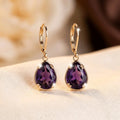 Gold Amethyst Teardrop Earrings